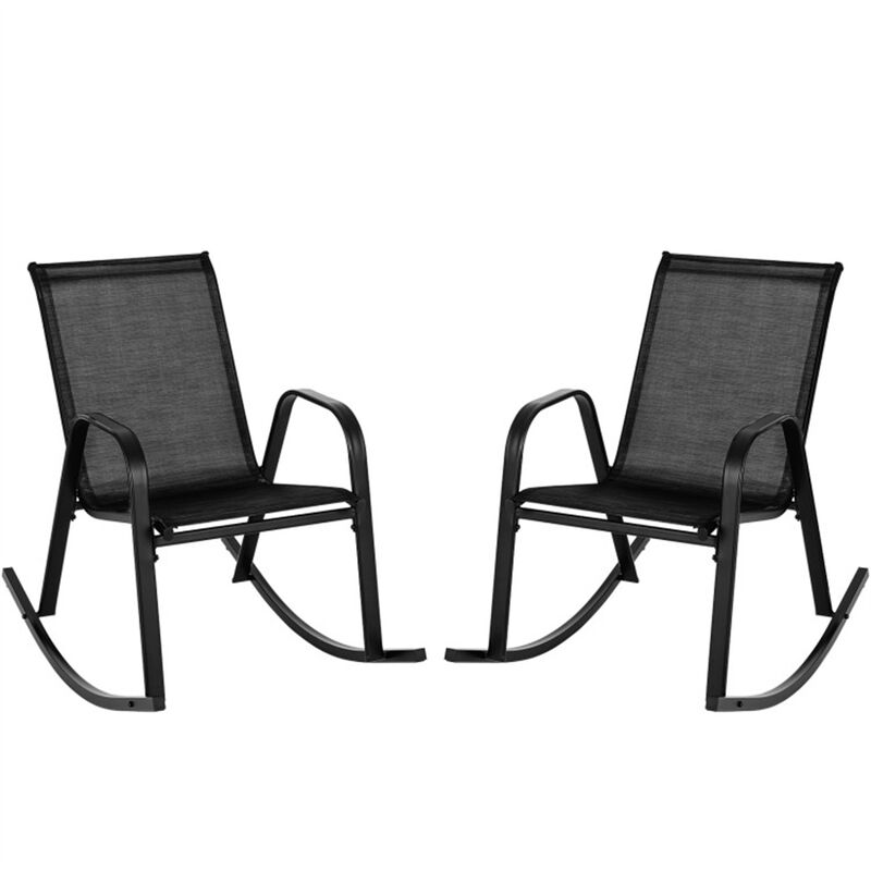 2-Piece Outdoor Rocking Chair Set Weather-Resistant Patio Seating for Porch, Garden, or Deck