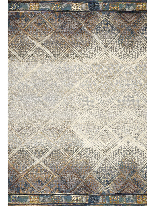 Mika MIK02 Ivory/Mediterranean 3'11" x 5'11" Rug