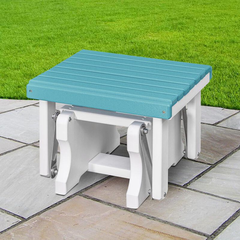 American Furniture Classics Gliding Ottoman in Aruba Blue and White