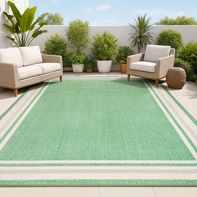James Modern Border Stripe Indoor/Outdoor Area Rug