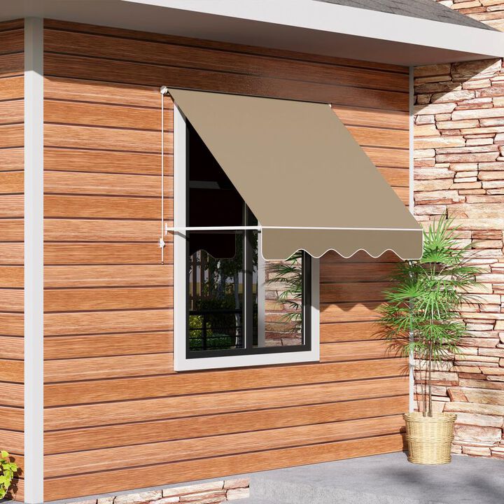 Hivvago 6-Foot Outdoor Window Awning with Aluminum Frame