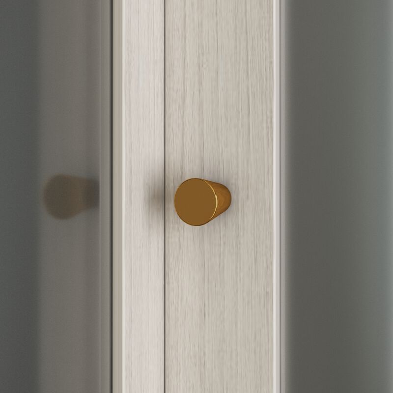 FUFU&GAGA Corner Wardrobe Closet with Hanging Rod and Shelves for Bedroom (35.4" D x 35.4" W x 70.9" H) Brown