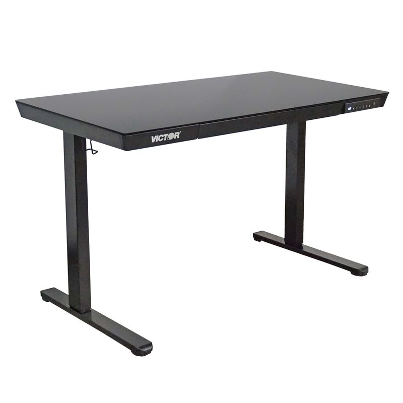 Black Glass Top Standing Desk image number 0