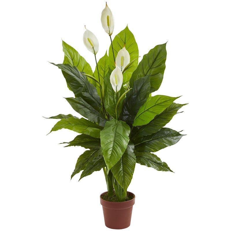 Nearly Natural 42-in Spathiphyllum Artificial Plant (Real Touch) image number 1
