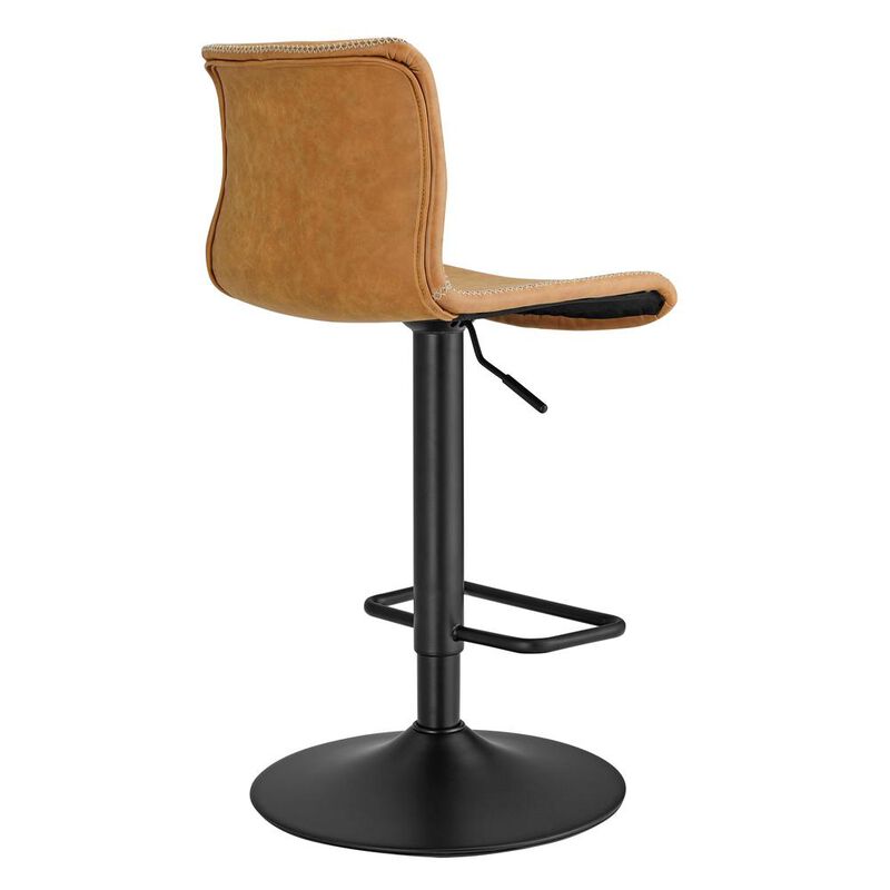Jayden PU Leather Low back Gaslift Bar Stool, (Set of 2)