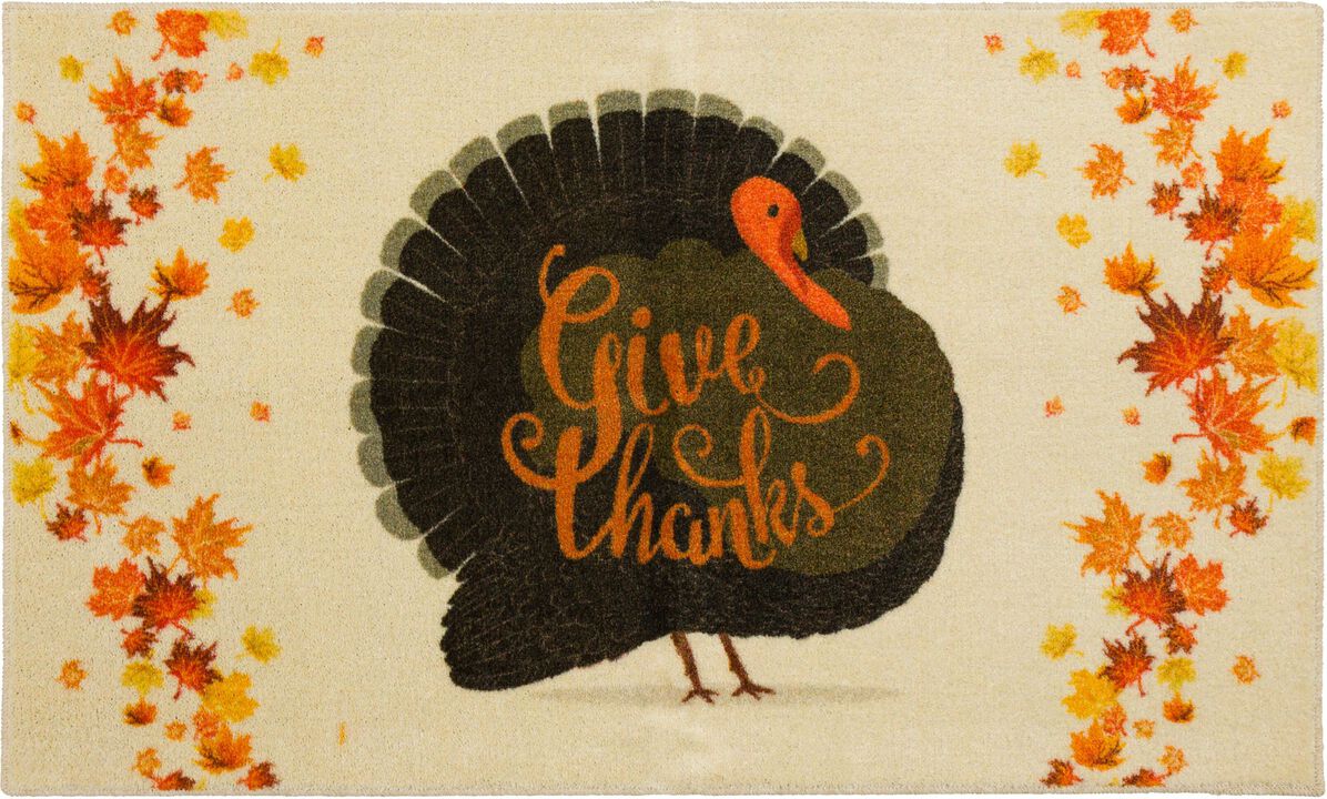 Prismatic Give Thanks Turkey Bath and Kitchen Mat Collection