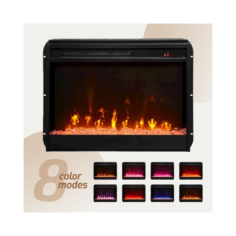 Ellington 70"W Gray Walnut Finish Fireplace TV Stand Console with Heater