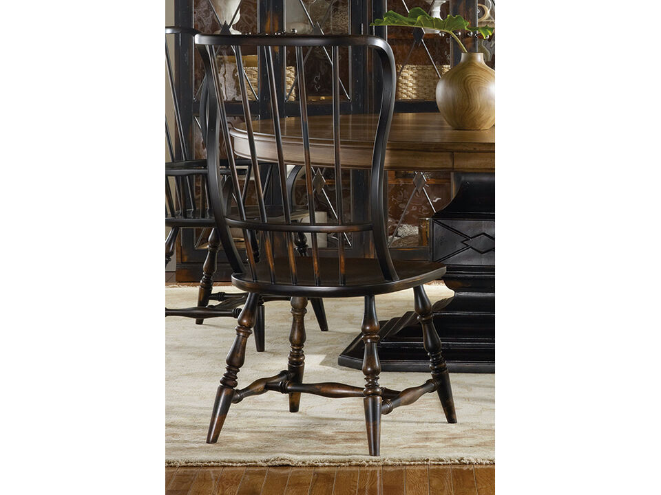 Sanctuary Spindle Side Chair-ebony In Blacks