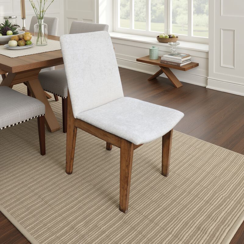 Kuro Dining Side Chair Set of 2, Tapered Legs, Reclaimed Wood, White - Benzara