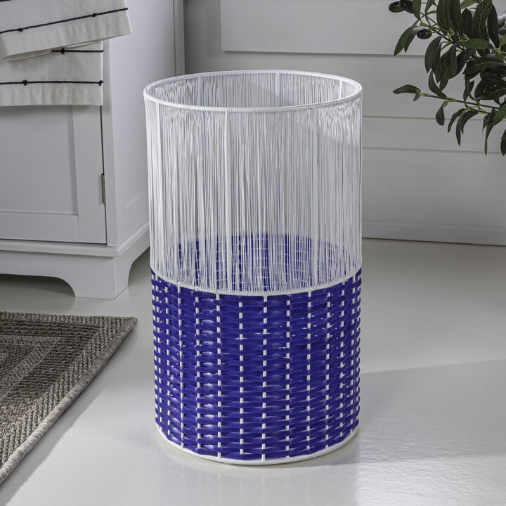 Harper Modern 2-Tone Faux Wicker Cylinder Waste Basket