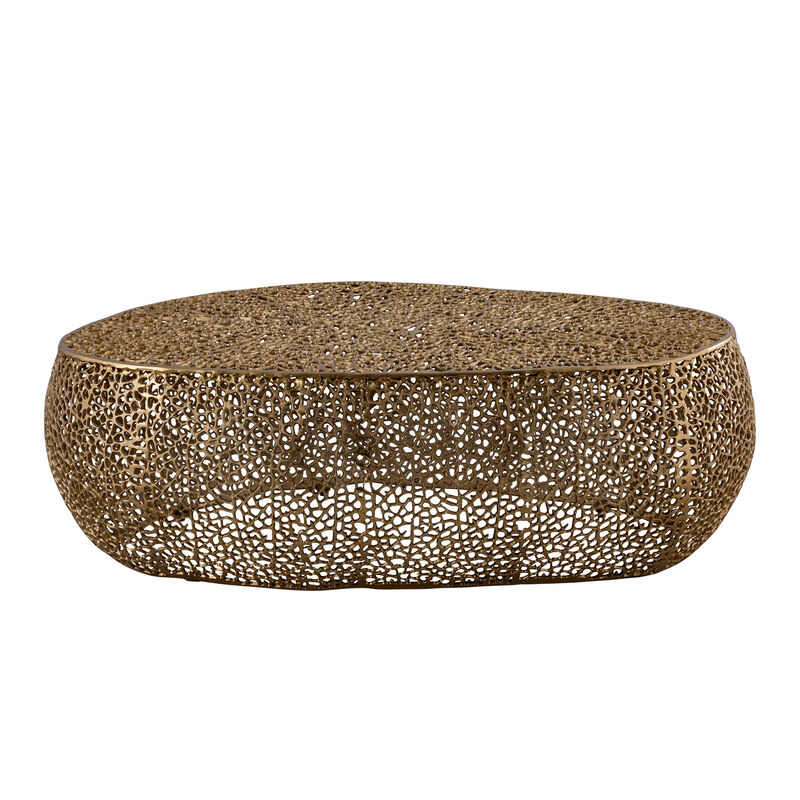 Iveressae Silver Oval Open-Mesh Coffee Table image number 0