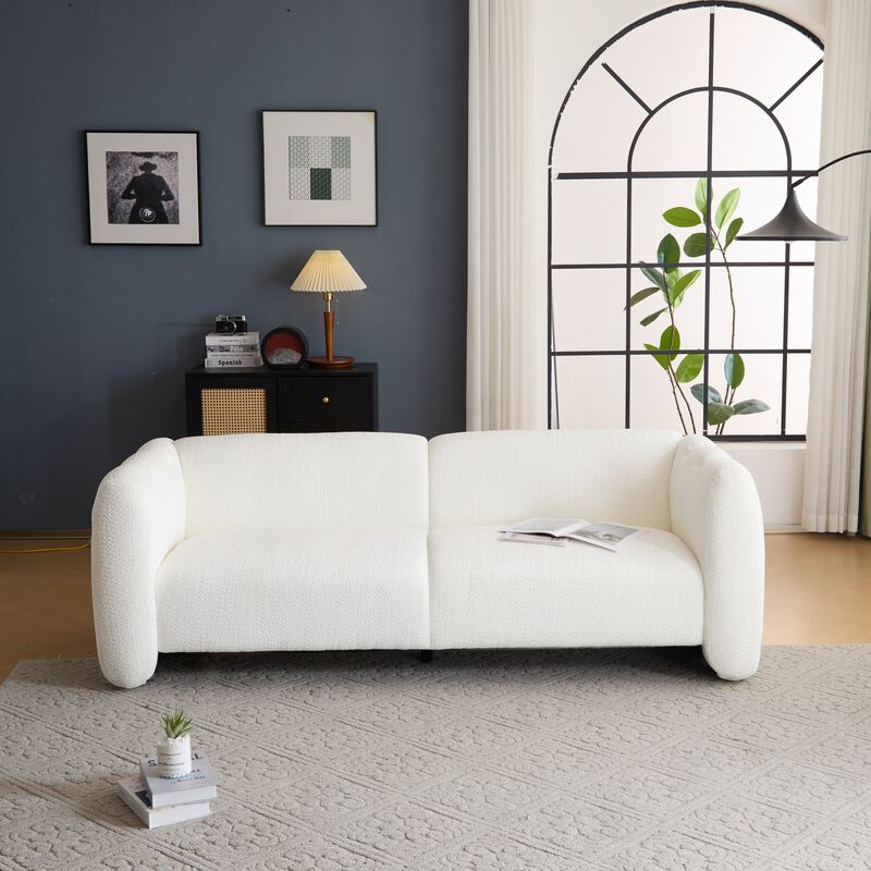 Merax 3-Seater Curved Upholstered Loveseat image number 2