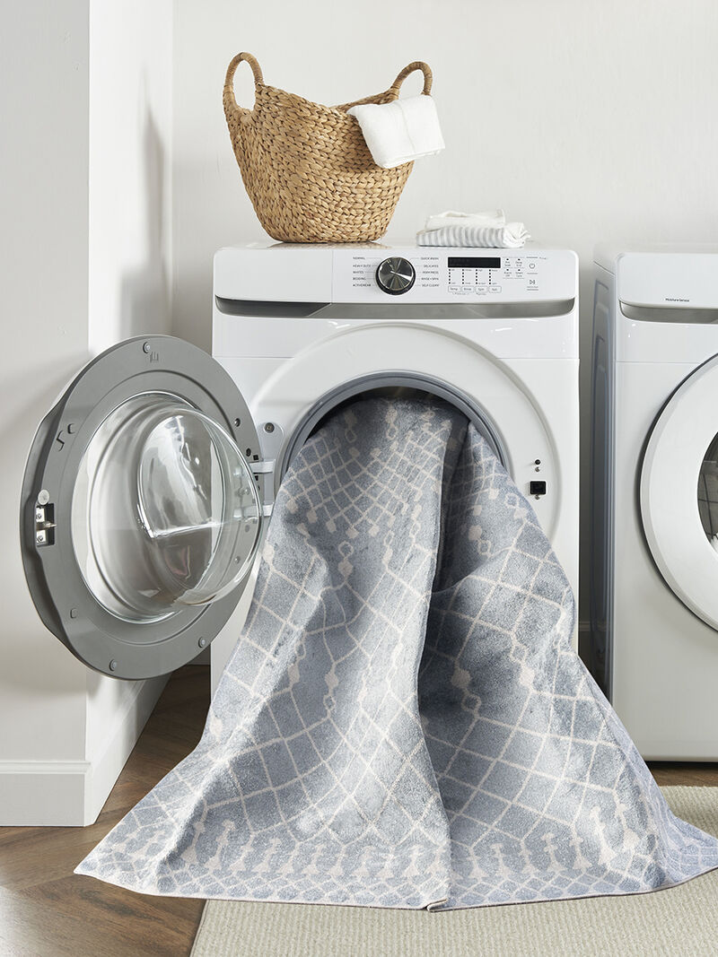 Astra Machine Washable ASW10 Blue 2'2" x 8' Rug