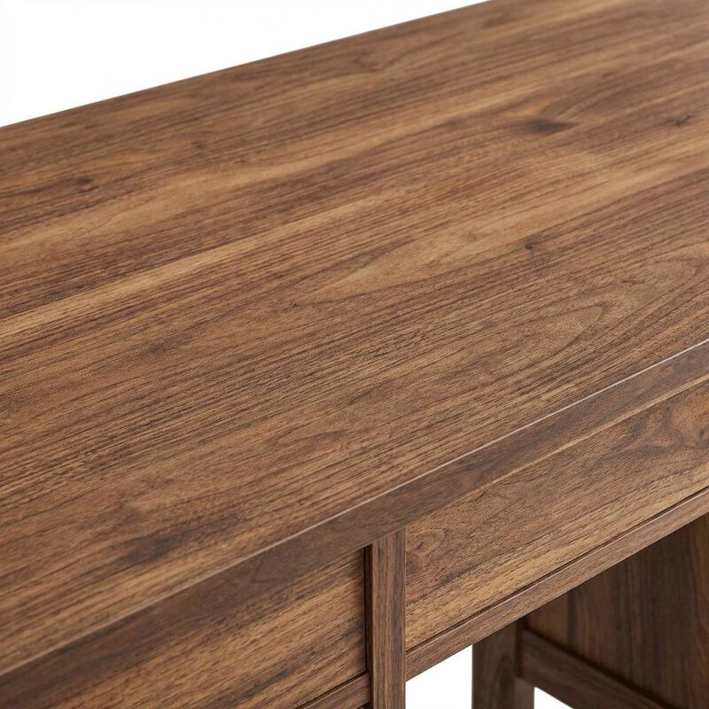 Wood Grain Office Desk with Spacious Surface and Modern Design image number 5