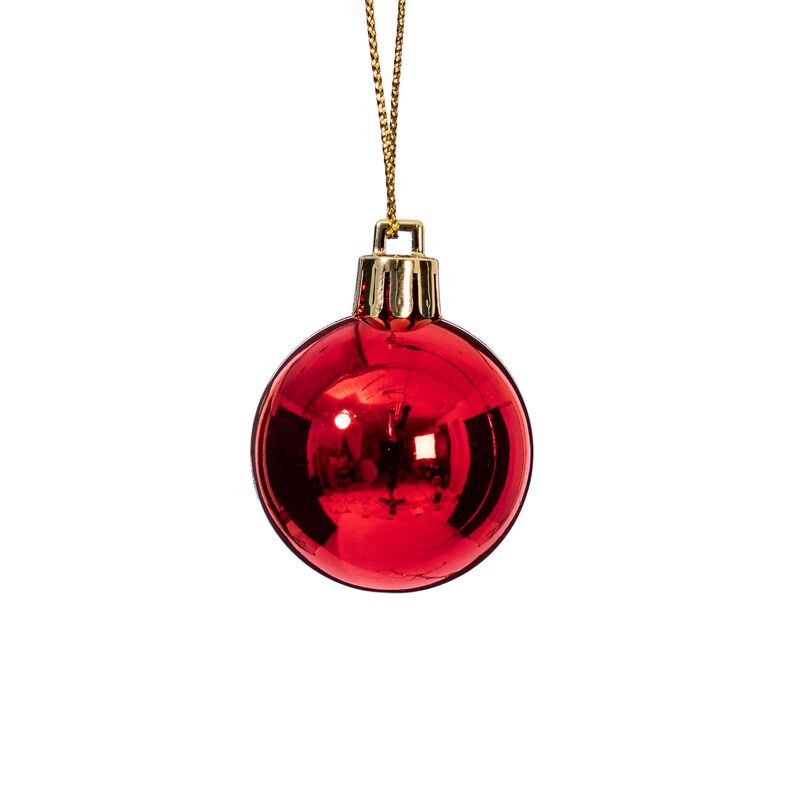 Vickerman Red Ornament Ball Set Shiny and Matte Finish, Includes 50 Per Box, 1.5 to 2-Inch Variety - Ready to Hang - Variety of Finishes image number 1