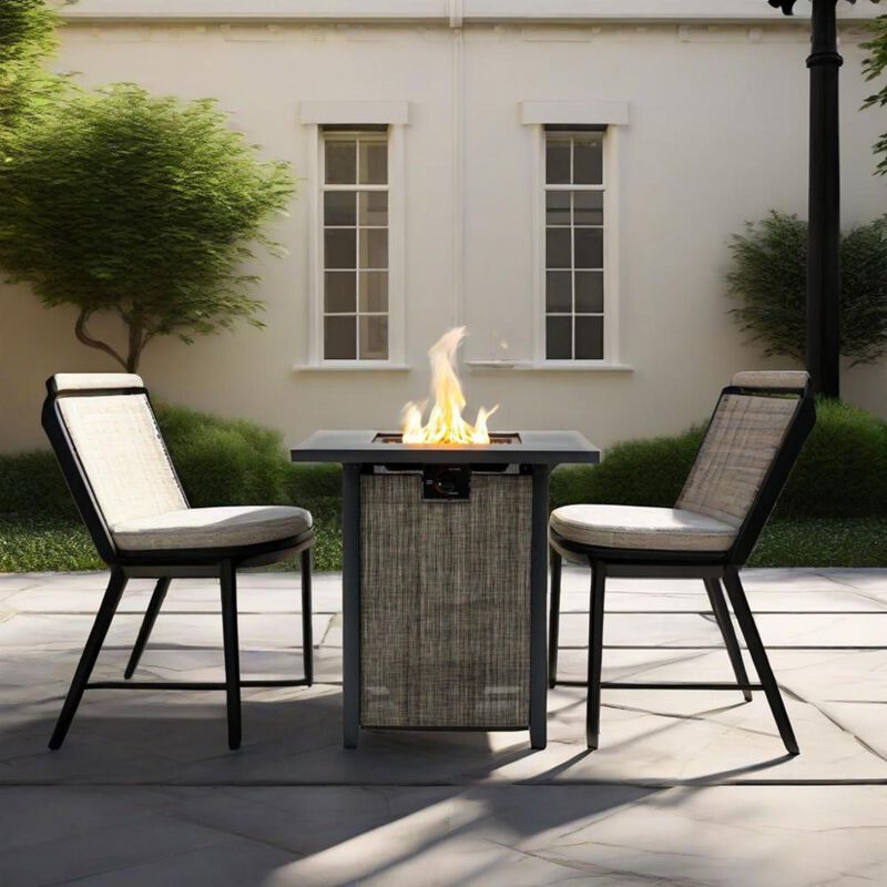 28" Propane Gas Fire Pit Table, 50000 BTU Square Steel Fire Pit for Outside Patio Deck Garden Courtyard image number 1