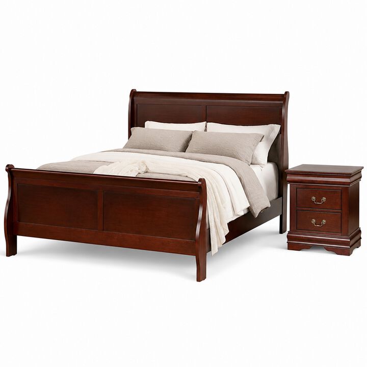 Bedroom Set, Wood, 2 Piece Set with Nightstand
