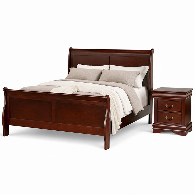Bedroom Set, Wood, 2 Piece Set with Nightstand image number 0