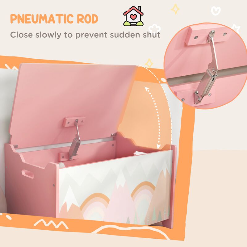 Pink Kids Toy Chest: Sleek Design, Spacious Storage