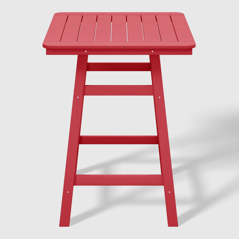 WestinTrends Square Outdoor Patio Counter High Bistro Bar Table With Umbrella Hole