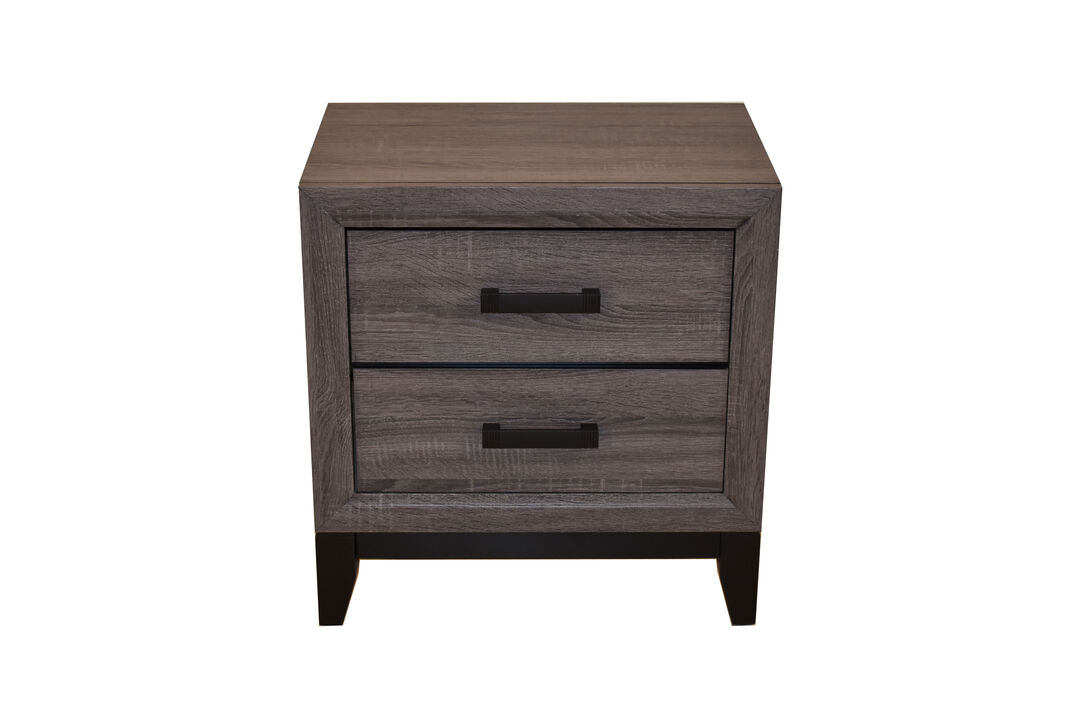 Streamdale Sierra Contemporary Style 2Drawer Nightstand Made With Wood In Gray