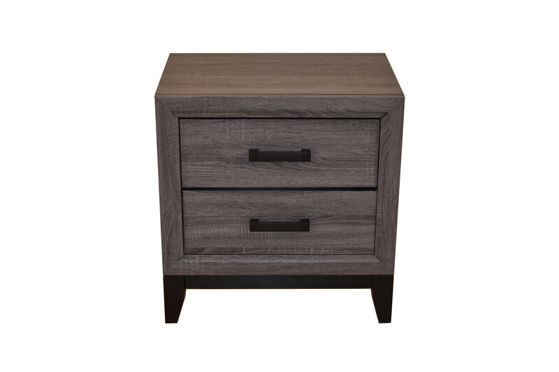 Streamdale Sierra Contemporary Style 2Drawer Nightstand Made With Wood In Gray