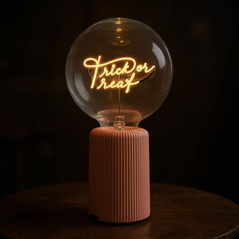 Bulb TRICK OR TREAT Amber with Base Table Lamp PORTABLE Pop image number 2