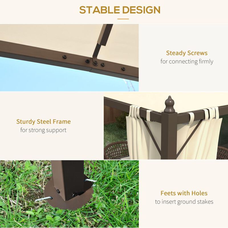 Hivvago 10x12 Patio Gazebo Shelter with Curtains image number 5