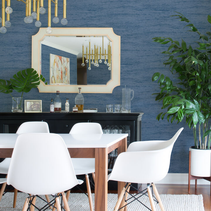 Lindsay Denim Chenille Wallpaper (Set of 2)