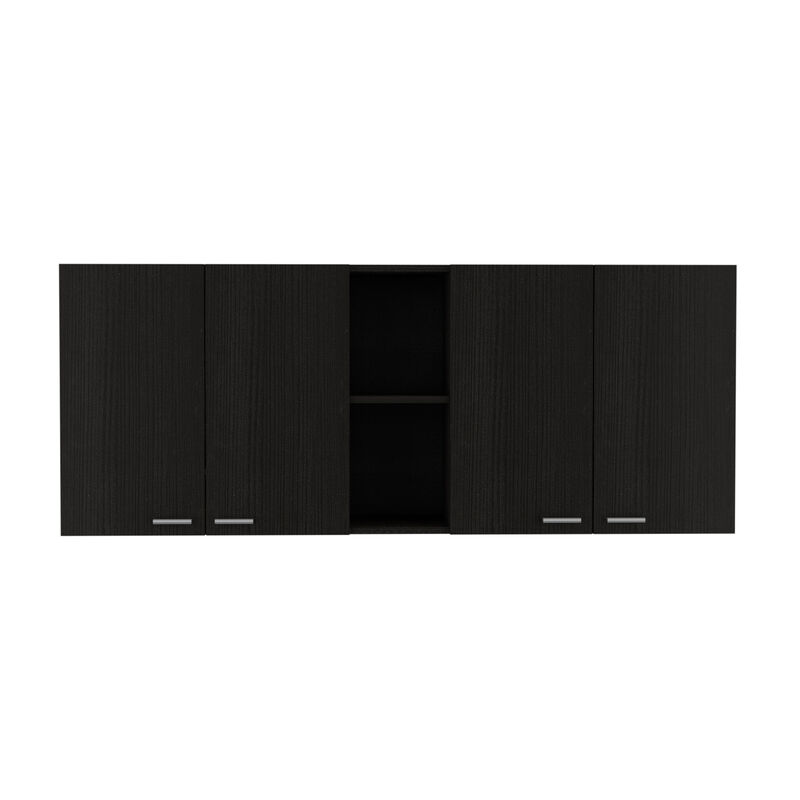 DEPOT E-SHOP Olimpo 150 Wall Double Door Cabinet,Two External Shelves, Two Interior Shelves