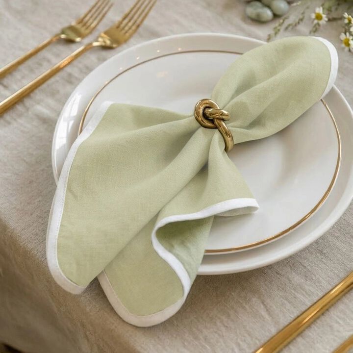 Linen Dinner Napkins Set of 4 for Dining Table Decor, 20 x 20 Inch - Kensington
