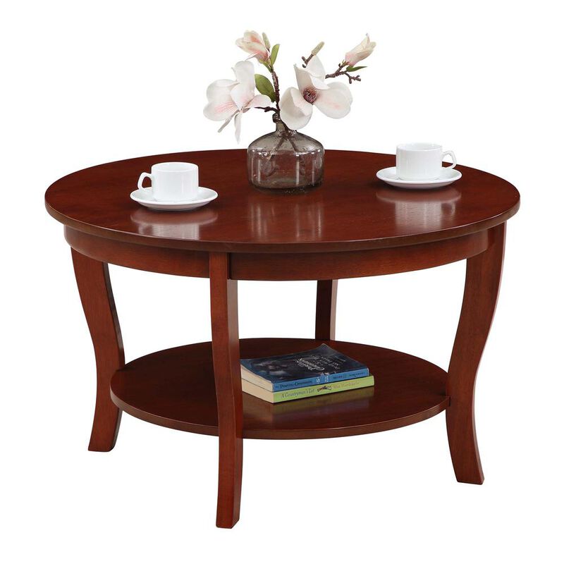 American Heritage Round Coffee Table with Shelf