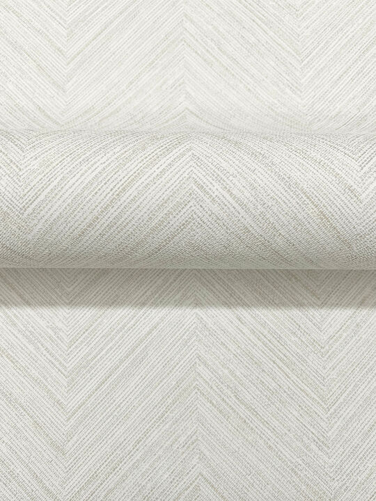 Caladesi Light Grey Linen Chevron Wallpaper