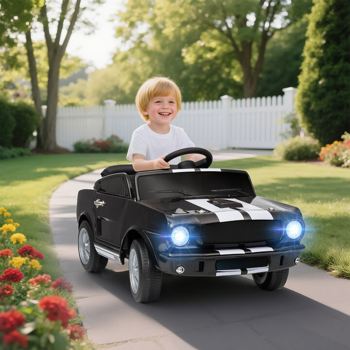 BreeBe Licensed Ford Shelby GT 350 Kids Ride On Car with Remote Control, Adjustable Speed, MP3, Smooth Start, LED Lights