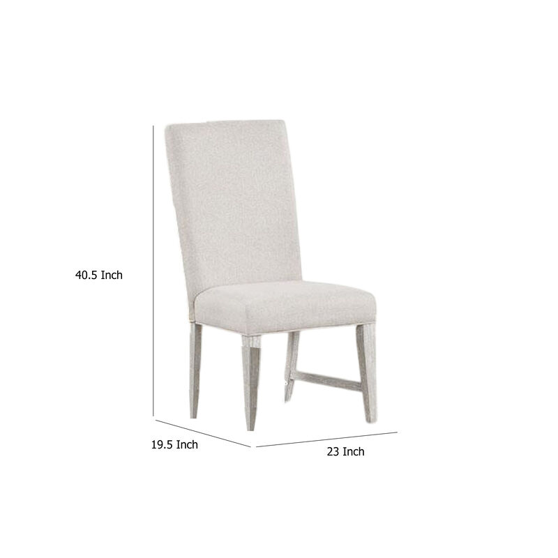 Diaz Dining Side Chair Set of 2, Tapered Legs, Light Gray Poplar Wood