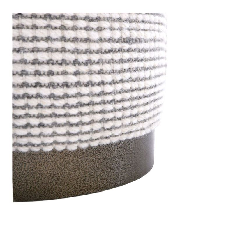 Carolina Chair & Table Handwoven Kratus Hammered Metal Storage Ottoman