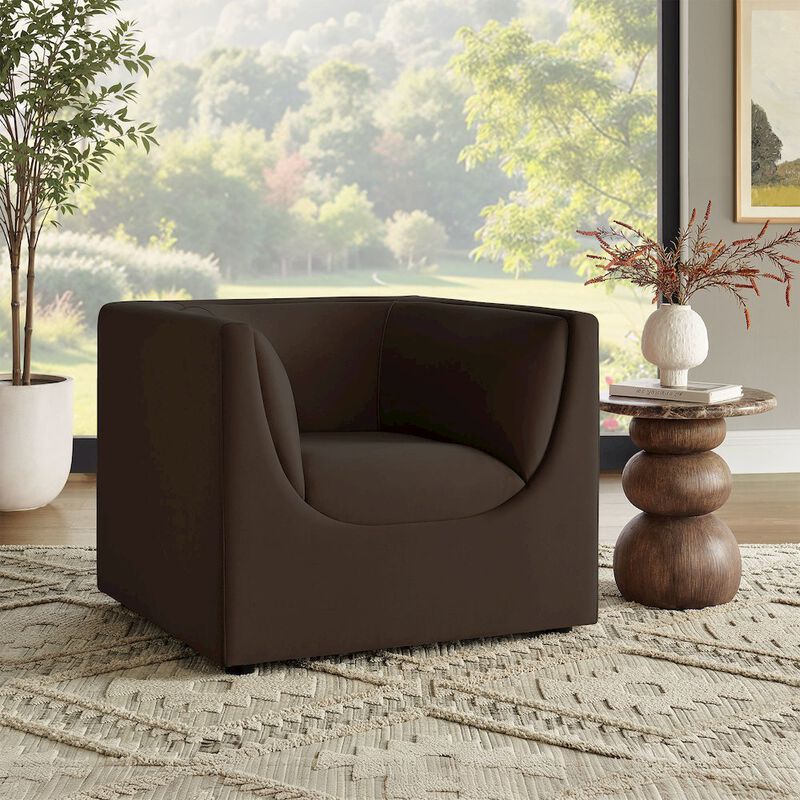 Hilda Curved Back Performance Velvet Armchair image number 8