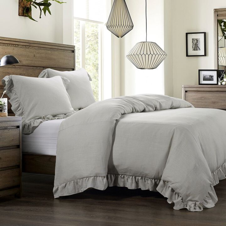 Lily Light Gray Queen Comforter Set