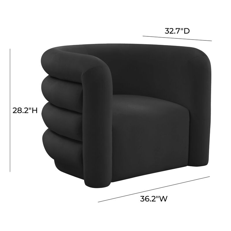 Casafoyer Curves Black Velvet Lounge Chair image number 5