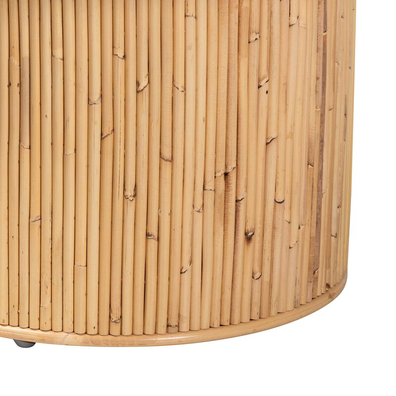 Bali & Pari Iryna Modern Bohemian Natural Rattan End Table