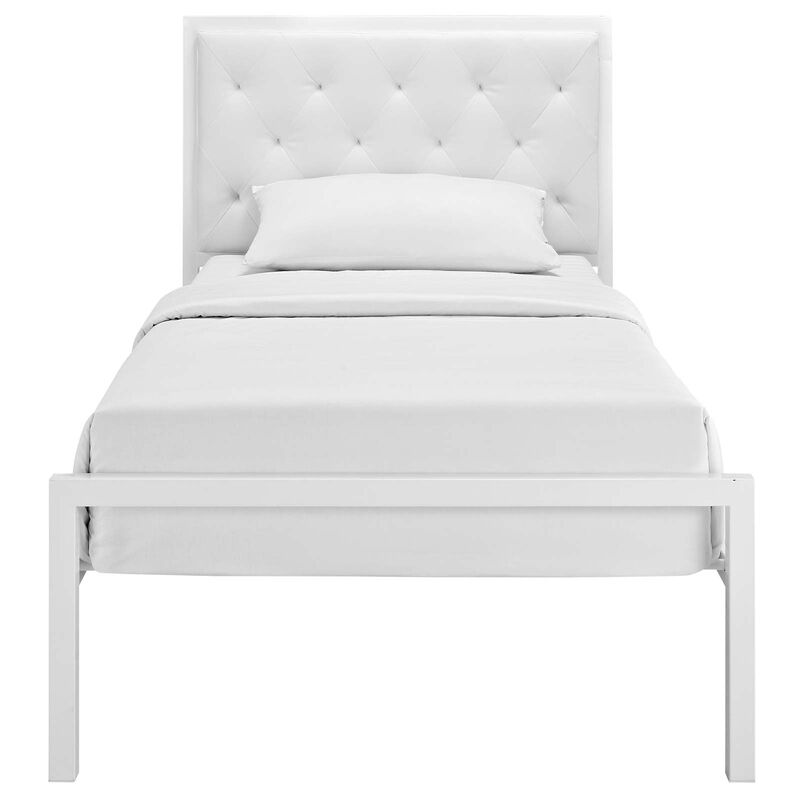 Modway - Mia Twin Vinyl Bed White White image number 5