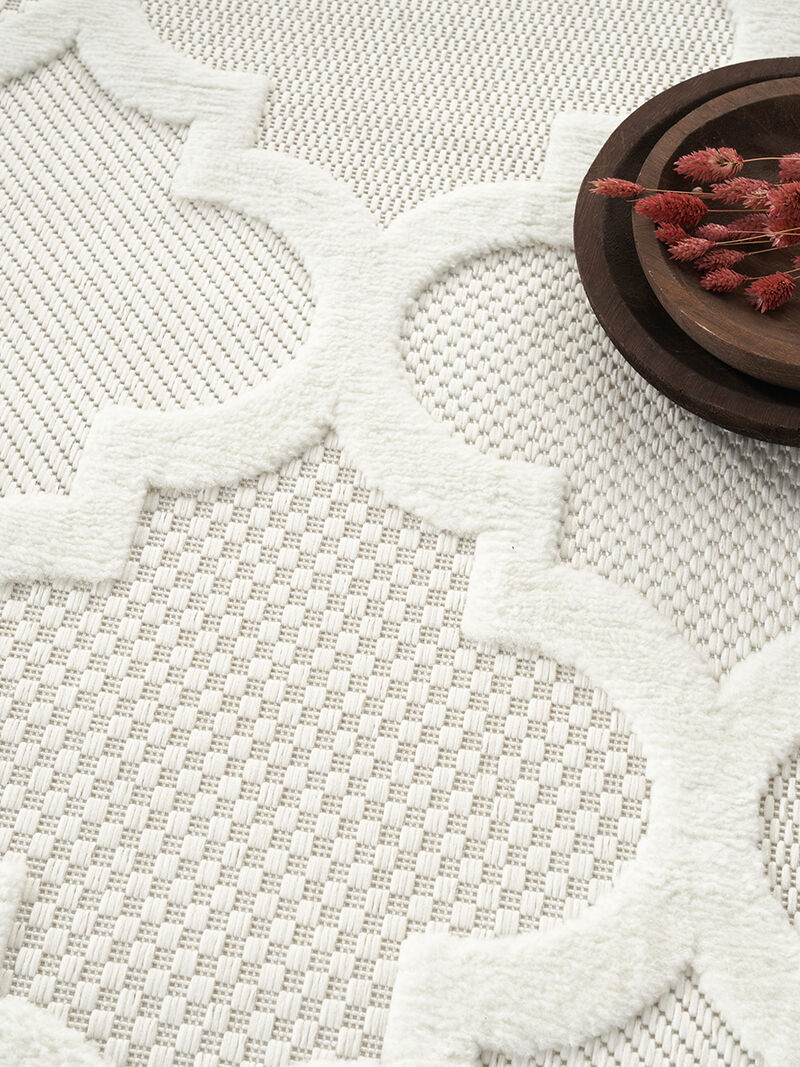 Easy Care NES01 Ivory/White 8' x 10' Rug