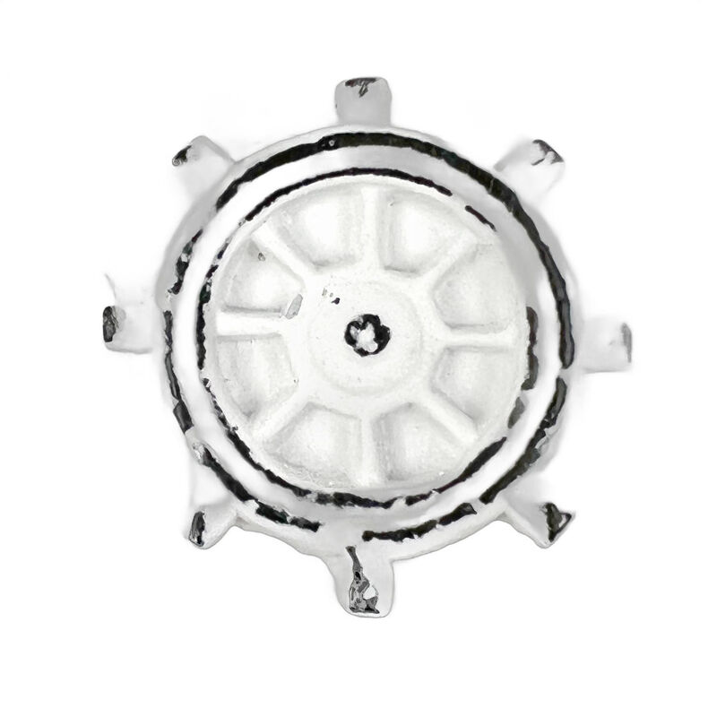 HomeRoots Set of Six White Iron Nautical Drawer Pull Knobs image number 3