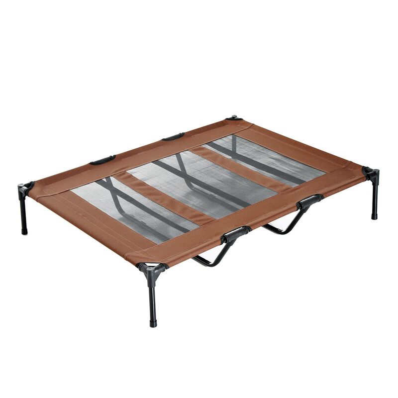 Tan Dog Lounger: 48"x36" Cooling Elevated Bed for Large Dogs