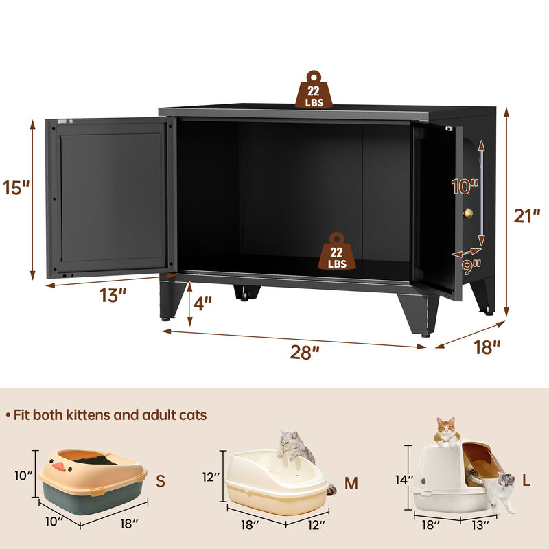 Dwusuk Metal Cat Litter Box Enclosure image number 9