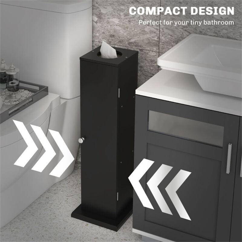 Compact Bathroom Cabinet with Adjustable Shelves, 1 Door, and Anti-Tip Design for Small Spaces