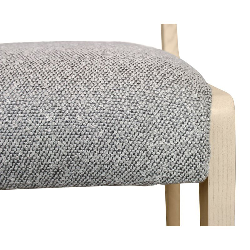 2-Piece Set: Ash Side Chair in Gray Boucle Fabric