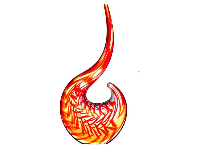 Hand Blown Abstract Sun Conure Sommerso Art Glass Sculpture