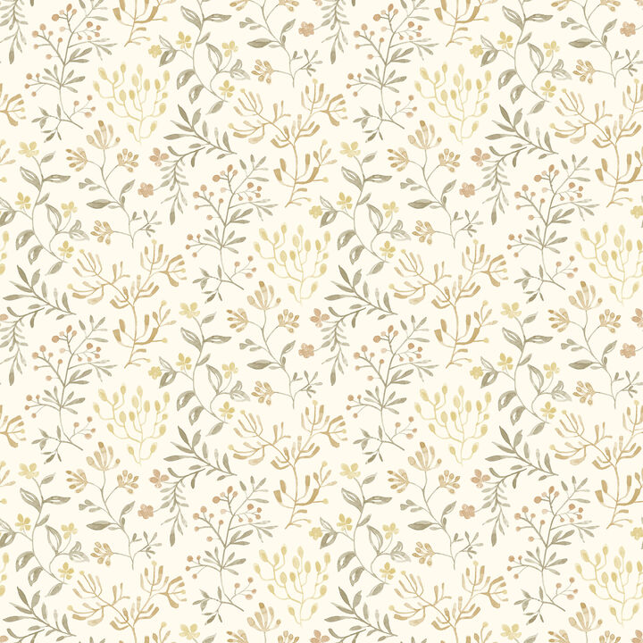 Tarragon Honey Dainty Meadow Wallpaper