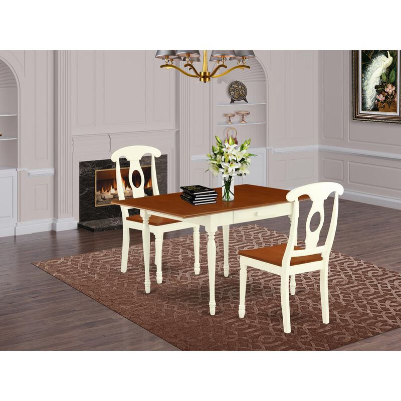 East West Furniture Dining Room Set Buttermilk & Cherry